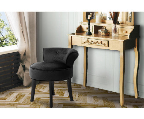 ZORAIDA VANITY STOOL - BLACK