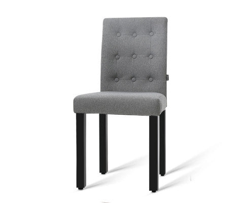 DAVI FABRIC DINING CHAIR - GREY