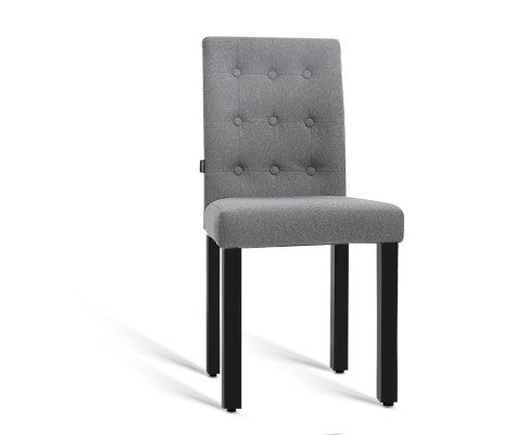DAVI FABRIC DINING CHAIR - GREY