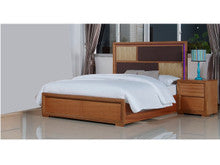QUEEN DUAS (614) BED WITH LED LIGHTS ON BEDHEAD (MODEL 1-21-4-18-5-25) - MAPLE