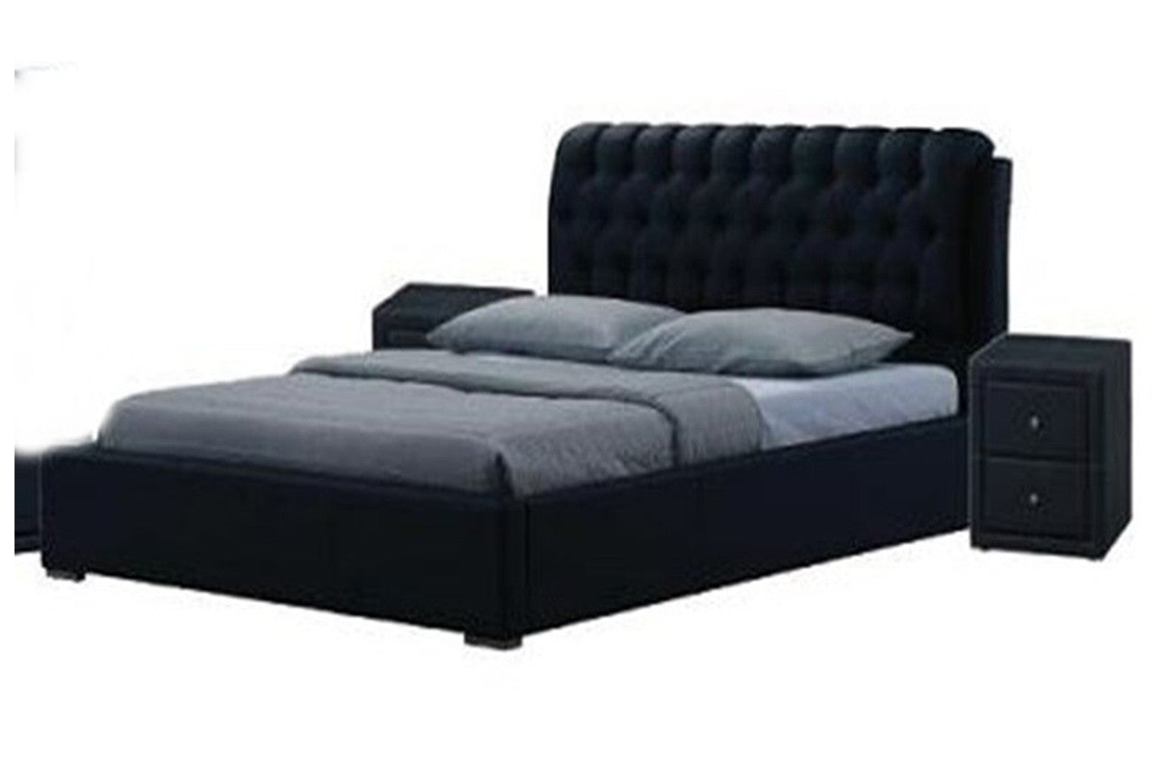 KING AVALON (WD-4118) LEATHERETTE BED - BLACK OR WHITE
