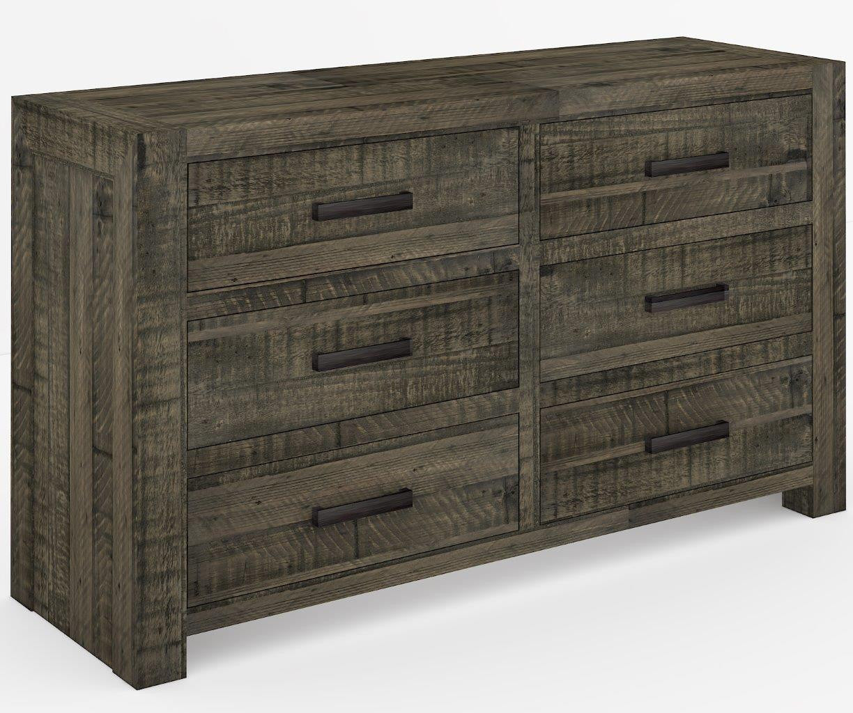 MUNICH QUEEN 5 PIECE (DRESSER) BEDROOM SUITE WITH UNDER BED STORAGE - GREY STONE