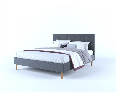 KING ZINNIA FABRIC BED FRAME - CHARCOAL