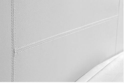QUEEN (ING-QBFB-White) LEATHERETTE BED FRAME - WHITE