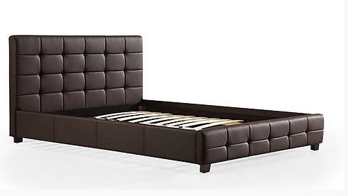 QUEEN (ING-QBGC) DELUXE LEATHERETTE BED - BLACK OR BROWN