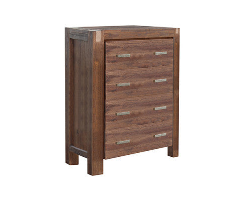 NOWRA QUEEN 4 PIECE (TALLBOY) BEDROOM SUITE - CHOCOLATE