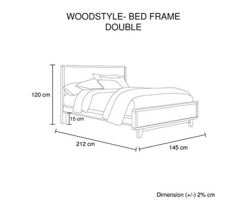 WOODVINCE SCANDINAVIAN DOUBLE OR QUEEN 4 PIECE (DRESSER) BEDROOM SUITE - ANTIQUE LIGHT BROWN
