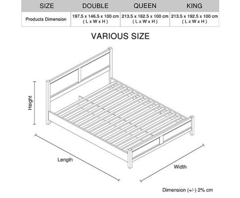 DOUBLE ALVARRO BED FRAME - OAK