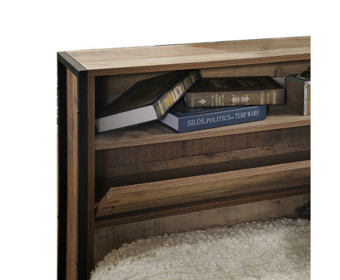 QUEEN DYNIE BED FRAME WITH HEADBOARD/ FOOTBOARD STORAGE - AS PICTURED