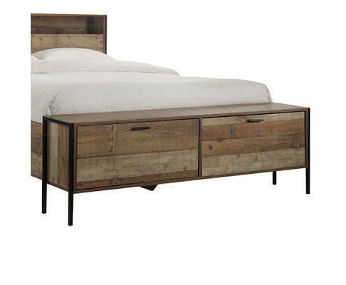 QUEEN DYNIE BED FRAME WITH HEADBOARD/ FOOTBOARD STORAGE - AS PICTURED