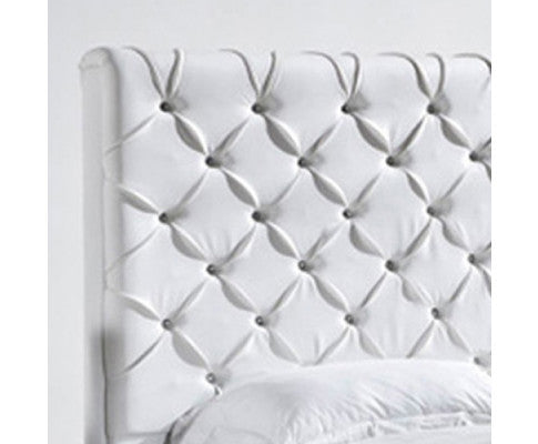 QUEEN SIRENE LEATHERETTE BED - WHITE