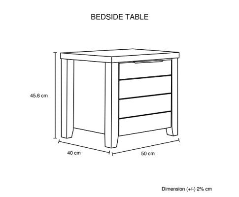 ALVARRO 2 DRAWER BEDSIDE TABLE - OAK