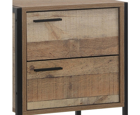 DYNIE 2 DRAWER BEDSIDE TABLE - AS PICTURED