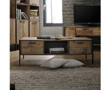 DYNIE 1 SHELF/ 2 DRAWER COFFEE TABLE - OAK