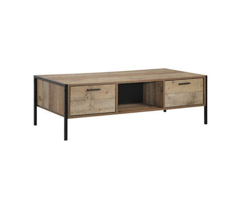 DYNIE 1 SHELF/ 2 DRAWER COFFEE TABLE - OAK