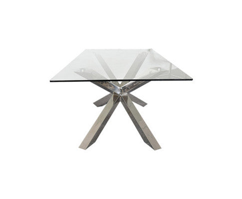 VERNAL GLASS DINING TABLE - 1800(L) x 900(D) - AS PICTURED