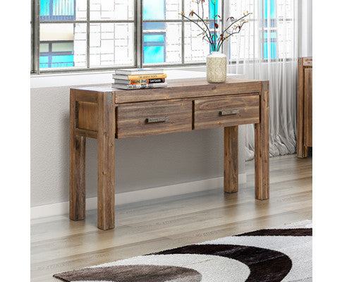 NOWRA HALL TABLE WITH 2 DRAWERS - CHOCOLATE