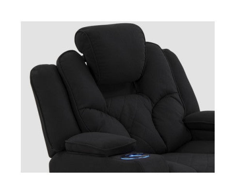 NAZNEEN SINGLE SEATER FABRIC RECLINER ARM CHAIR - BLACK