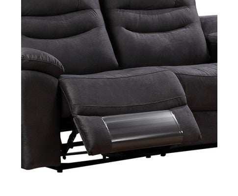 SAIGE 5 SEATER FABRIC CORNER RECLINER SOFA - VELVET GREY