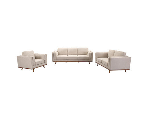 NAILAH 3 + 2 SEATER FABRIC SOFA LOUNGE SET - BEIGE