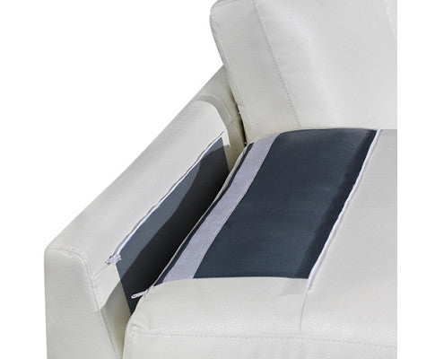 ELOWEN BONDED LEATHER U-SHAPED SOFA WITH RIGHT CHAISE LOUNGE SUITE - WHITE