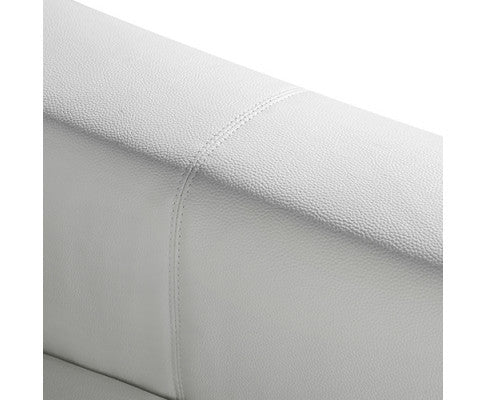 ELOWEN BONDED LEATHER U-SHAPED SOFA WITH RIGHT CHAISE LOUNGE SUITE - WHITE