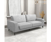 HOLPER 3 SEATER LINEN FABRIC SOFA - BLACK