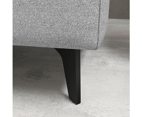 HOLPER 3 SEATER LINEN FABRIC SOFA - BLACK