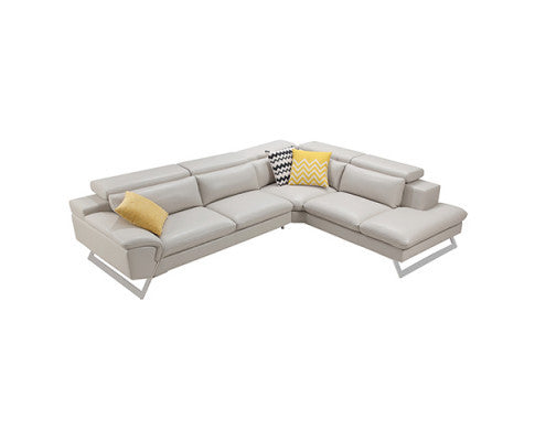 MARLOWE LEATHERETTE CORNER SOFA LOUNGE CHAISE LOUNGE SUITE - WHITE