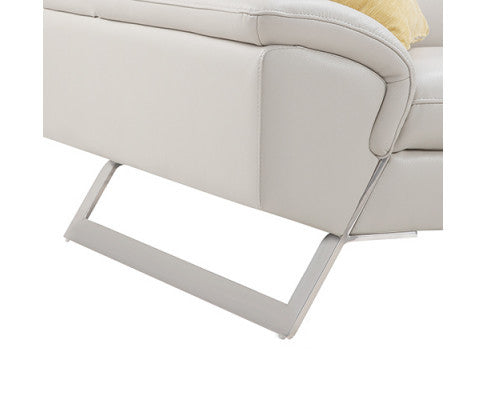 MARLOWE LEATHERETTE CORNER SOFA LOUNGE CHAISE LOUNGE SUITE - WHITE
