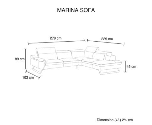 MARLOWE LEATHERETTE CORNER SOFA LOUNGE CHAISE LOUNGE SUITE - WHITE