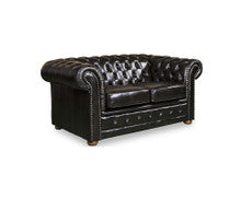 ALONDRA 2 SEATER GENUINE LEATHER SOFA - BROWN