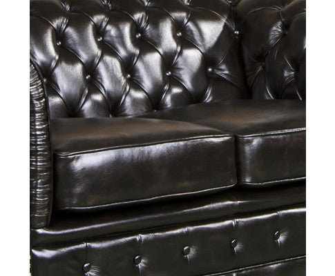 ALONDRA 2 SEATER GENUINE LEATHER SOFA - BROWN