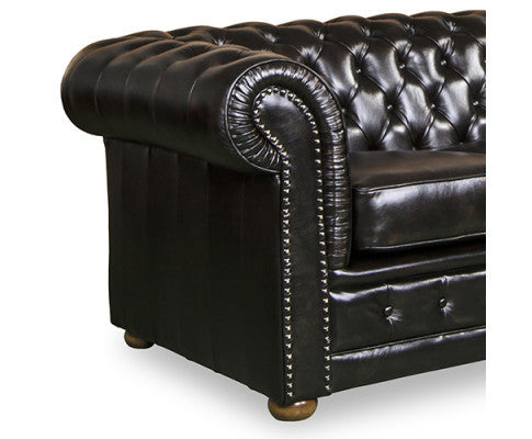 ALONDRA 2 SEATER GENUINE LEATHER SOFA - BROWN