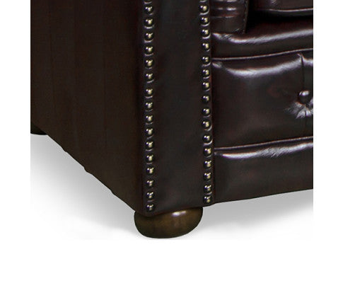 ALONDRA 2 SEATER GENUINE LEATHER SOFA - BURGANDY