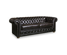 ALONDRA 3 SEATER GENUINE LEATHER SOFA - BROWN