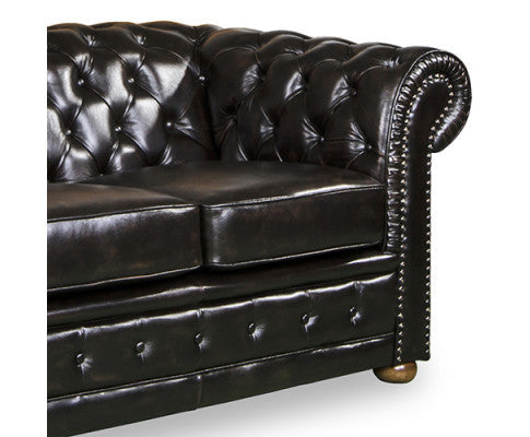 ALONDRA 3 SEATER GENUINE LEATHER SOFA - BROWN