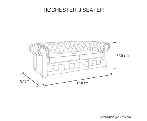 ALONDRA 3 SEATER GENUINE LEATHER SOFA - BURGANDY