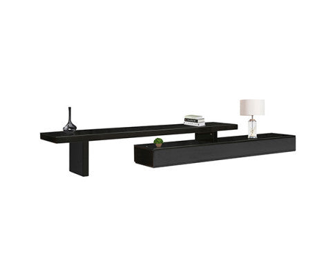 ZENOBIA 3 DRAWER EXTENDABLE TV ENTERTAINMENT UNIT - HIGH GLOSS BLACK