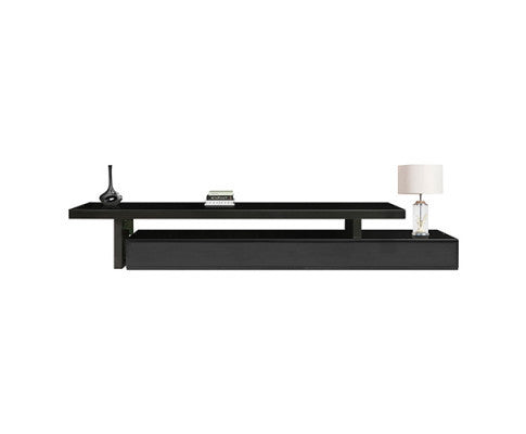 ZENOBIA 3 DRAWER EXTENDABLE TV ENTERTAINMENT UNIT - HIGH GLOSS BLACK