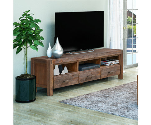 NOWRA 3 DRAWER TV ENTERTAINMENT UNIT - CHOCOLATE