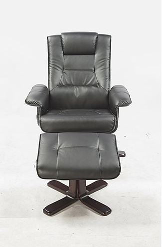 LEATHERETTE (LDF-5009) MASSAGE CHAIR RECLINER WITH OTTOMAN AND REMOTE - BLACK