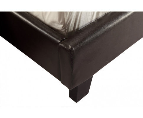 QUEEN MORRILTON LEATHERETTE BED FRAME - BROWN