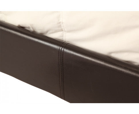 QUEEN MORRILTON LEATHERETTE BED FRAME - BROWN
