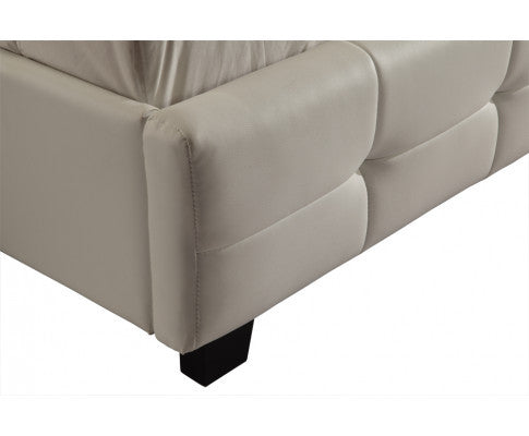 QUEEN MIKYLINE LEATHER BED - WHITE