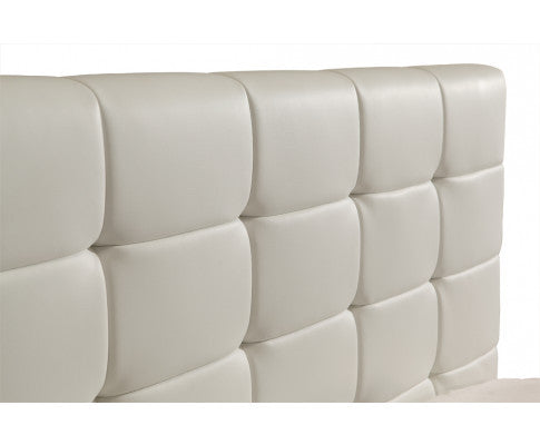 QUEEN MIKYLINE LEATHER BED - WHITE