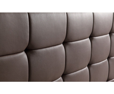 QUEEN ALBERIO PU LEAHTER DELUXE BED - BROWN