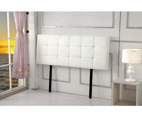 SWARZ (V63-768265) QUEEN DELUXE LEATHERETTE HEADBOARD BEDHEAD - WHITE