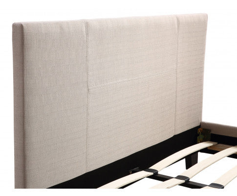 QUEEN HARLEY FABRIC BED - BEIGE