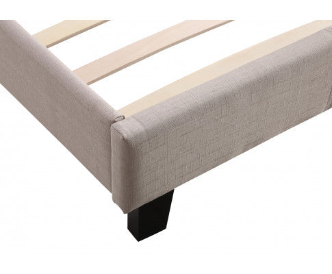 QUEEN HARLEY FABRIC BED - BEIGE